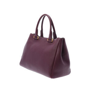 Prada Tote Bag Bordeaux Leather Strap Purple